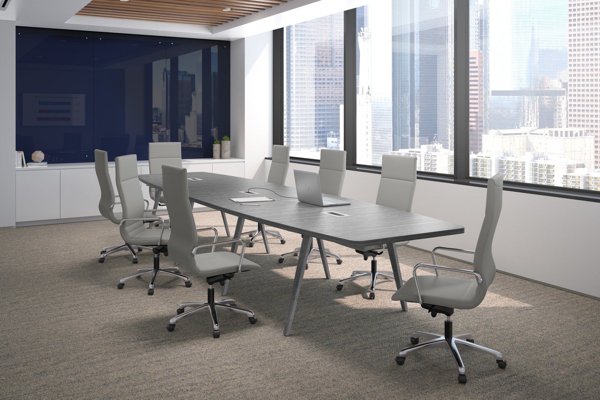 14FT Gray conference room table